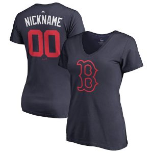 Boston Red Sox Majestic Women’s Custom Roster Name & Number T-Shirt – Navy