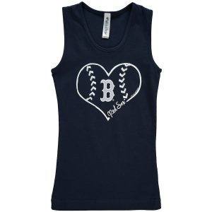 Boston Red Sox Soft as a Grape Girls Youth Cotton Tank Top – Navy