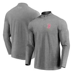 Boston Red Sox Under Armour Passion Performance Tri-Blend Quarter-Zip Pullover Jacket – Heathered Gray