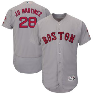 JD Martinez Boston Red Sox Majestic Authentic Collection Flex Base Player Jersey – Gray