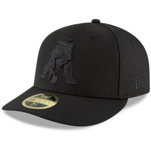 New Era New England Patriots Black Throwback Logo Low Profile 59FIFTY Fitted Hat