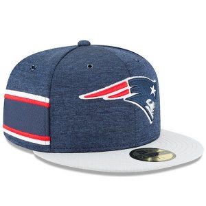 New Era New England Patriots Navy/Gray 2018 NFL Sideline Home Official 59FIFTY Fitted Hat