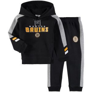 Boston Bruins Toddler Power Forward Hockey Hoodie & Pants Set – Black