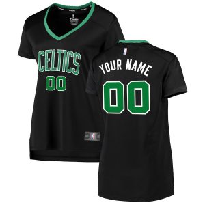 Boston Celtics Fanatics Branded Women’s Fast Break Replica Custom Jersey Black – Statement Edition