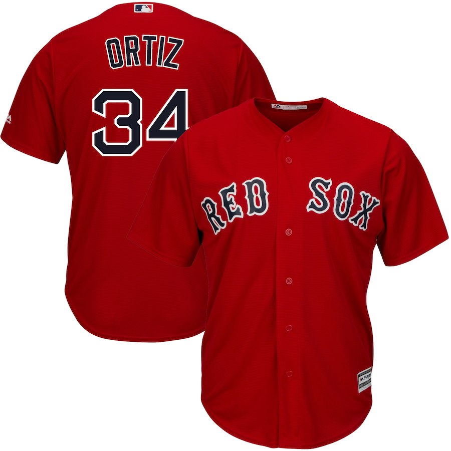 David Ortiz Boston Red Sox Majestic Official Cool Base Player Jersey – Scarlet ...
