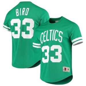 Larry Bird Boston Celtics Mitchell & Ness Hardwood Classics Mesh Name & Number T-Shirt – Kelly Green