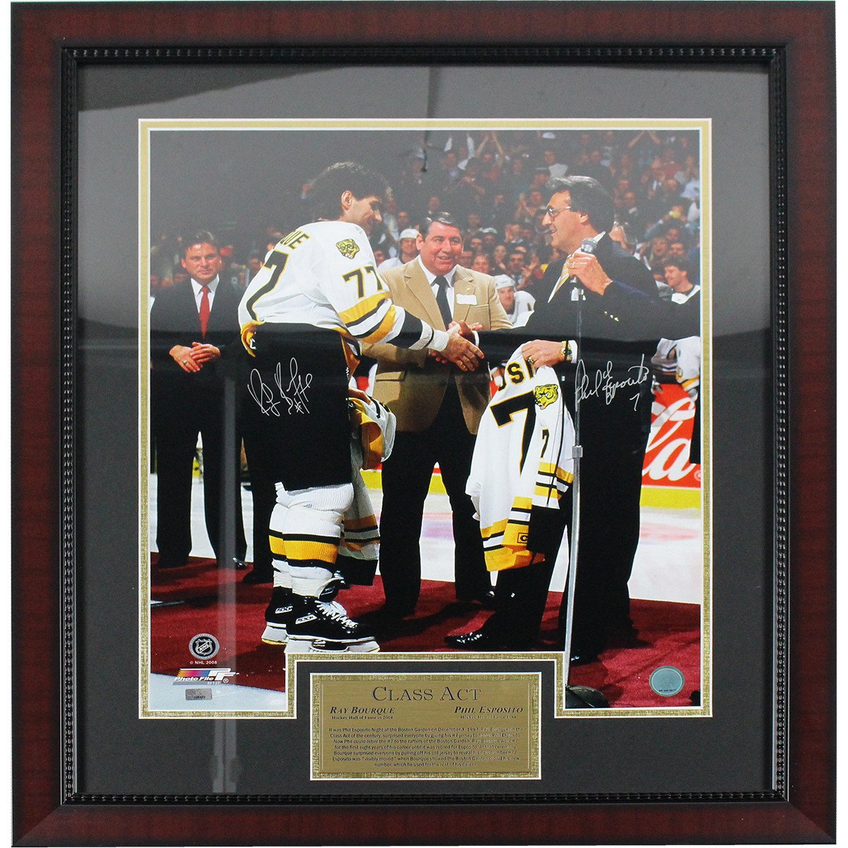Phil Esposito Boston Bruins Autographed Signed Retired Jersey Number 23x19  Frame